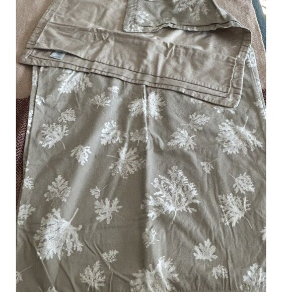 Set 2 Martha Stewart 26" Euro Cotton Flannel Pillow Shams Beige Off-white Leaves - Picture 2 of 10